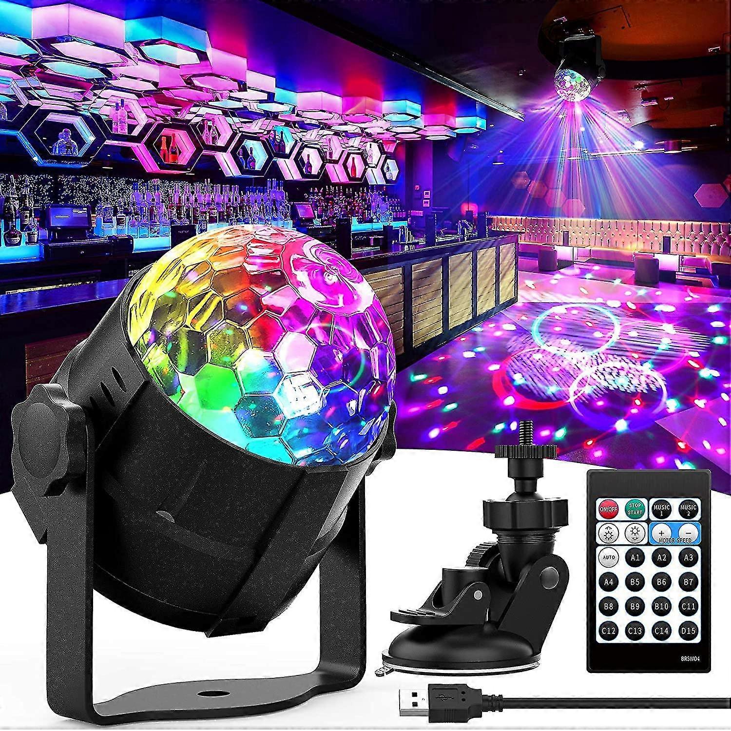 Disco Ball With Remote Control Dj Lighting Party Lights Strobe Lamp 15 Modes Stage Bar Light For Home Dance Birthday Bar Show Club