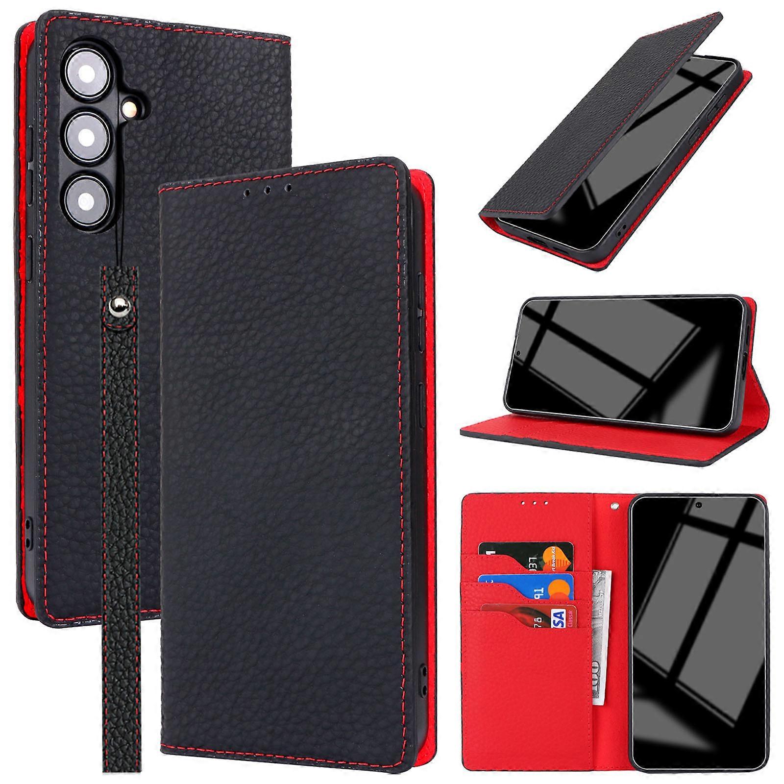 Wallet Case for Samsung Galaxy S24 with RFID Blocking Credit Card Holder, PU Leather Protective Case with Flip Kickstand
