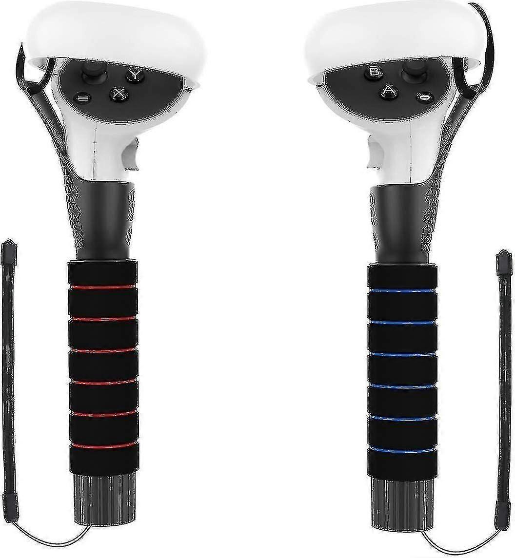 Dual Handles Extension Grips For Oculus Quest, Quest 2 Or Rift S Controllers Playing Beat Saber Games