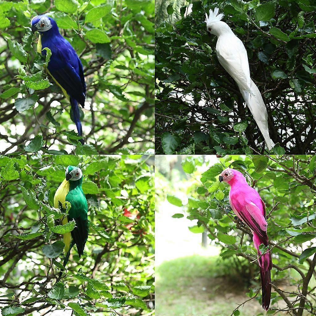 4 Pieces Realistic Macaw Parrot Artificial  Bird Animal Ornament Toy