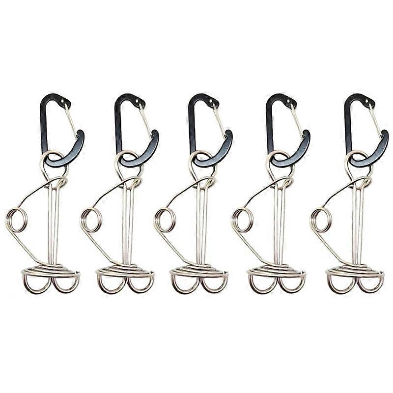 Deck Anchors Peg with Spring Buckle, Portable Stainless Steel Octopus Deck Peg