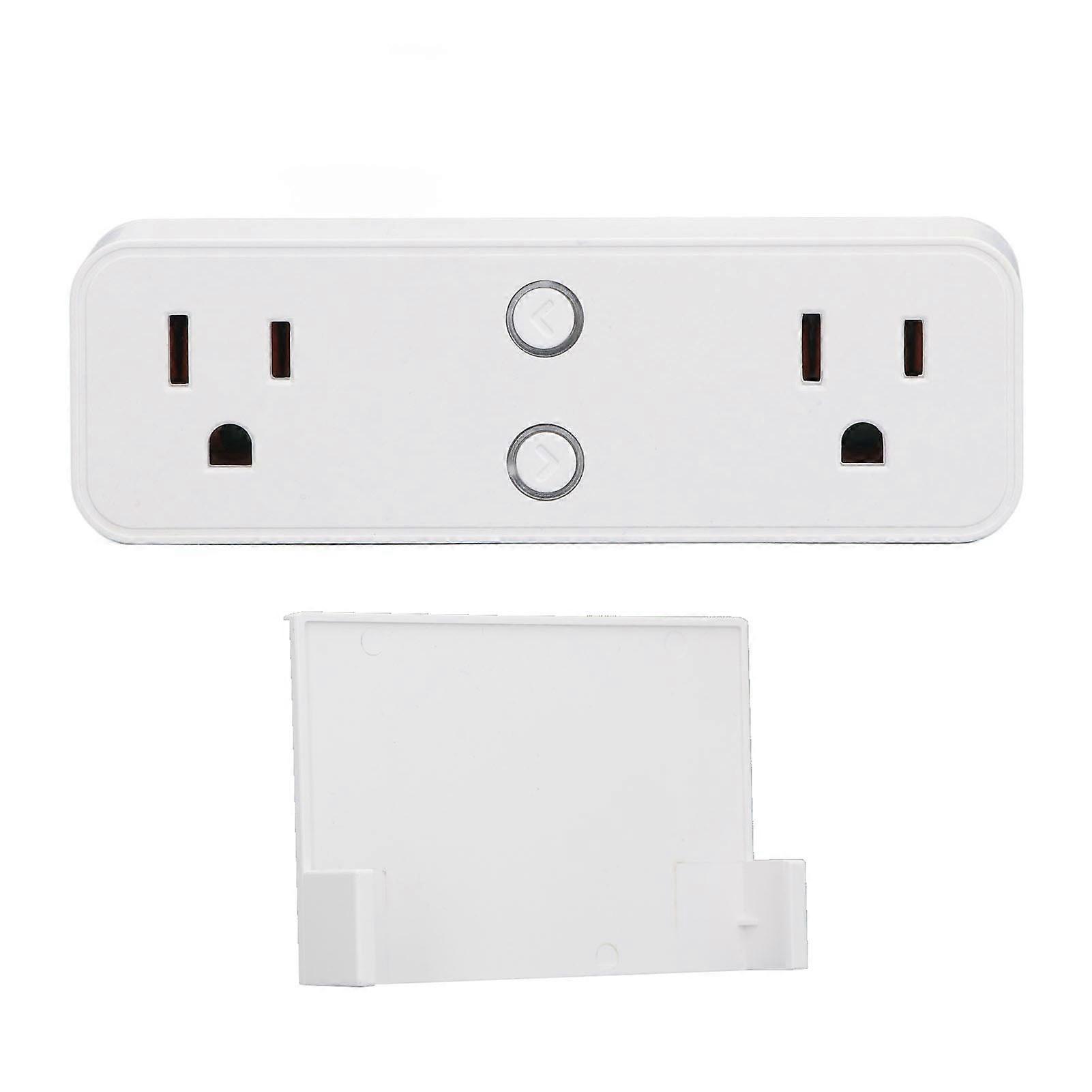 Dual Smart Plug WiFi Bluetooth Outlet Compact Compatible for Google Home Voice Control with Shelf  100240V