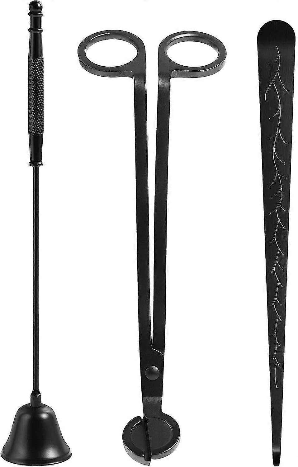 3 in 1キャンドルアクセサリー - キャンドルウィックトリマーポリッシュ仕上げのステンレス鋼ウィックカッター、キャンドル消火器、キャンドル愛好家のためのウィックスクープ