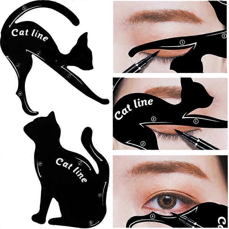 2 Pack Cat Eyeliner Stencils Matte PVC Eye Shadow Liner Stencils