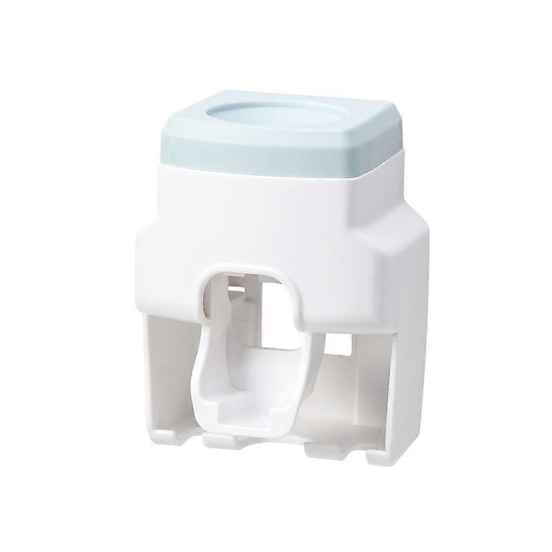 Blue Toothpaste Dispenser And Toothbrush Holder, Wall Mounted Automatic Toothpaste Squeezer