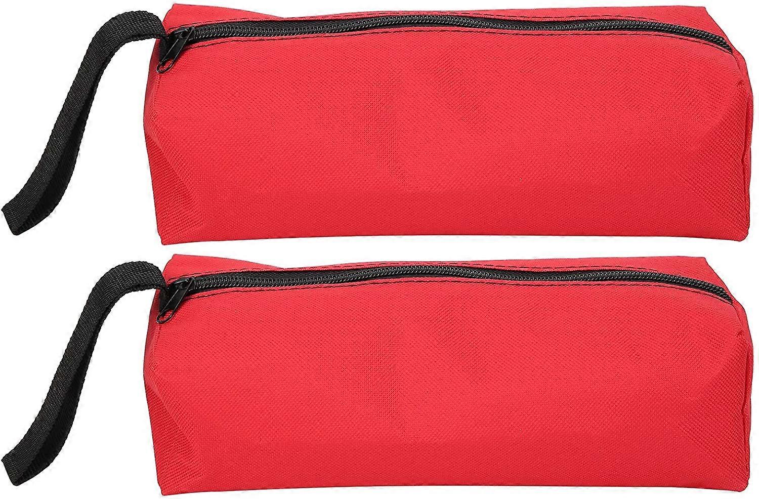 2 Pieces Small Tool Bag Portable Tool Storage Bag Canvas Multifunctional Tool Bag Zipper Tool Bag Multipurpose Storage Organizer Zipper Bag(Red)