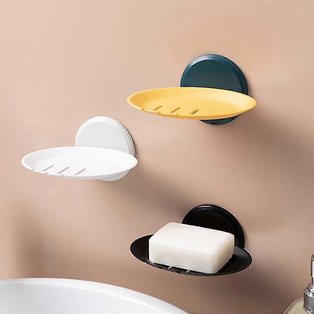 Wall-mounted Suction Cup Soap Box Home Shower Soap Holder Container Drain Rack