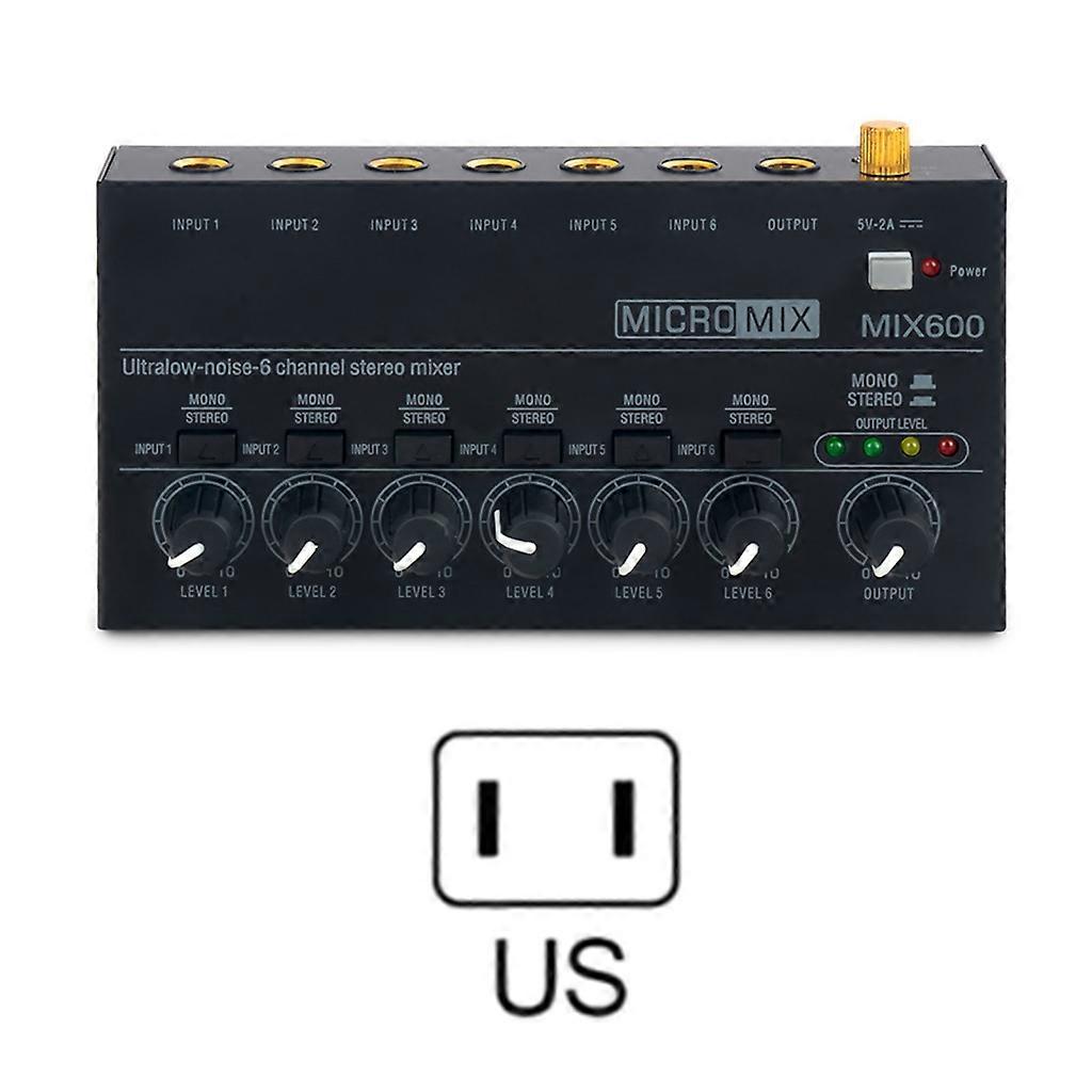 Ultra Low-Noise 6-Channel Sound Mixer Mini Audios Mixer for Household Studio