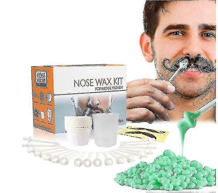 Portable Nose Hair Removal Wax Kit Painless Beads Nose Ear Hair Remover Wax Measuring Cup Moustache Stencils Tools Set Cosmetic