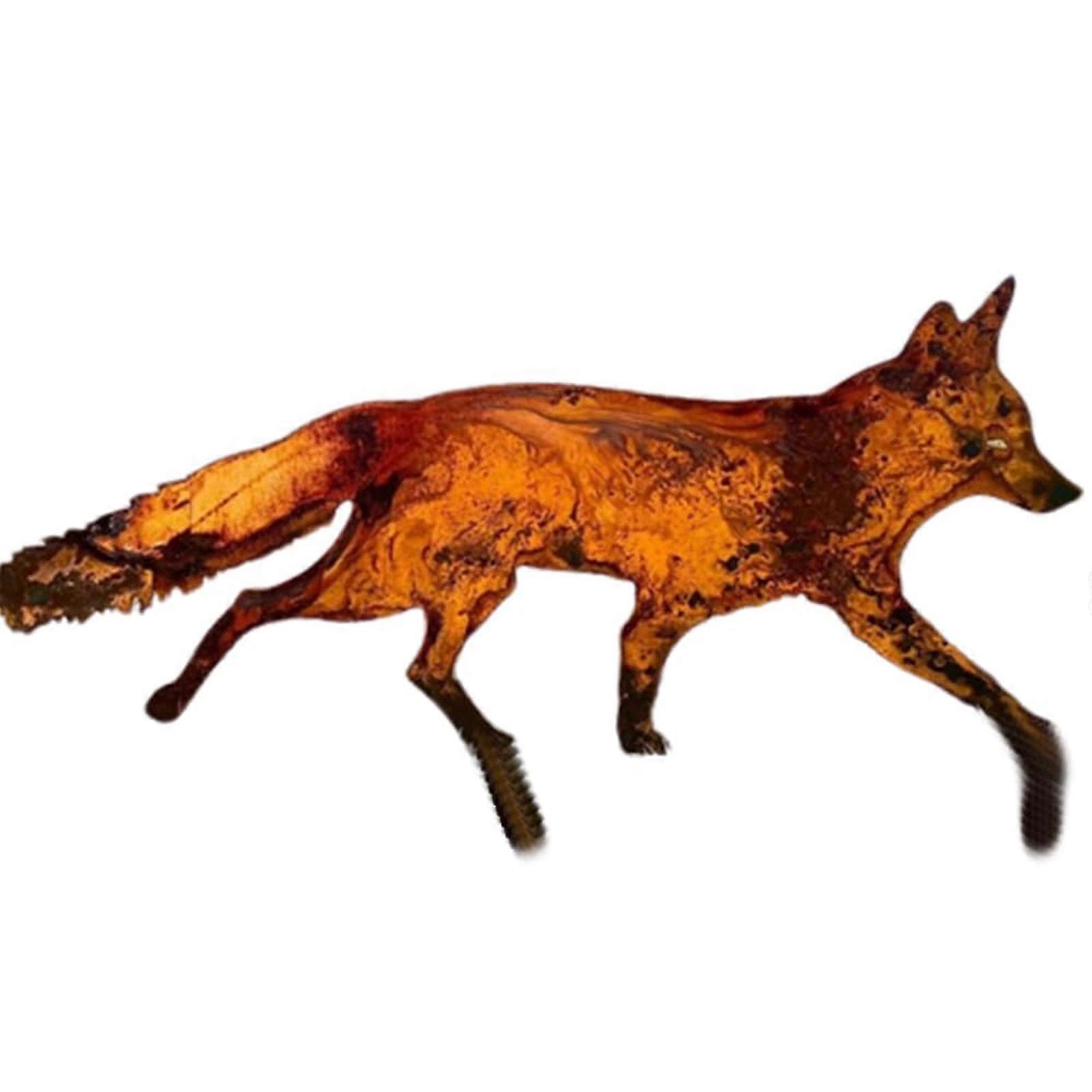 Hinterhältiges rustikales Metall Fuchs Gartenornament mit Pfählen, Fuchs Eisen Kunst Außendekoration