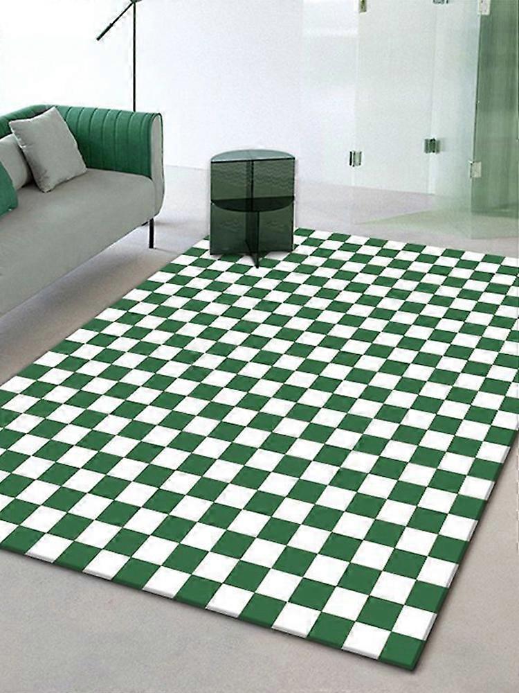 Klassiska Retro Soft Shag Rutiga Mattor för Sovrum Vardagsrum