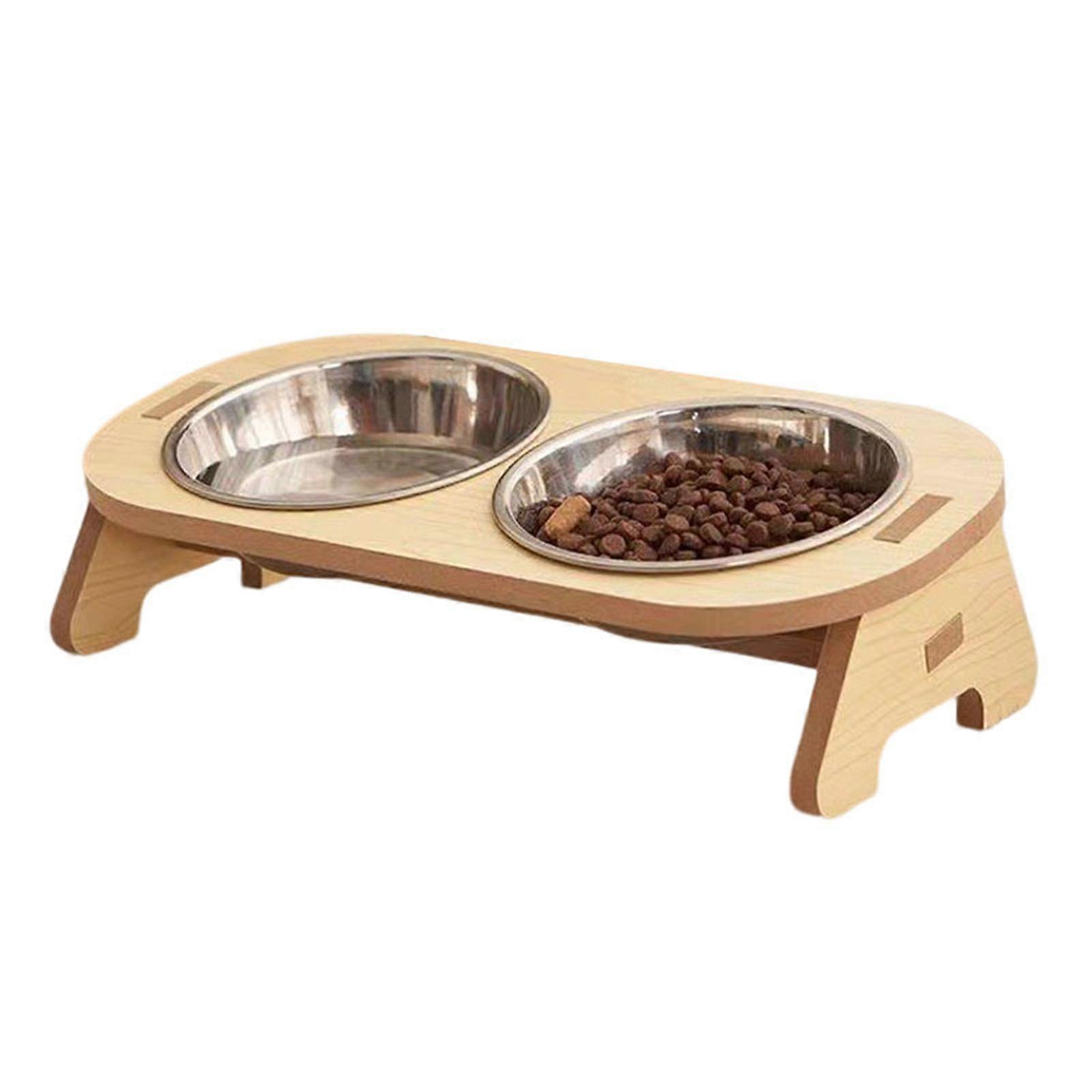 Pet Feeder Single/Double Cat Food Bowl with Anti-Knockover Design Dog Water Feeding Container for Small Animal Mengxi