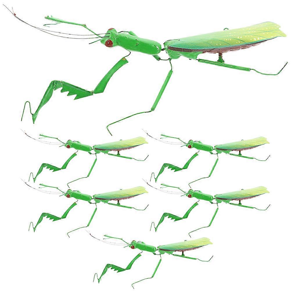 6pcs Mantis Insect Model Vivid Desktop Decoration Simulation Mantis Ornament