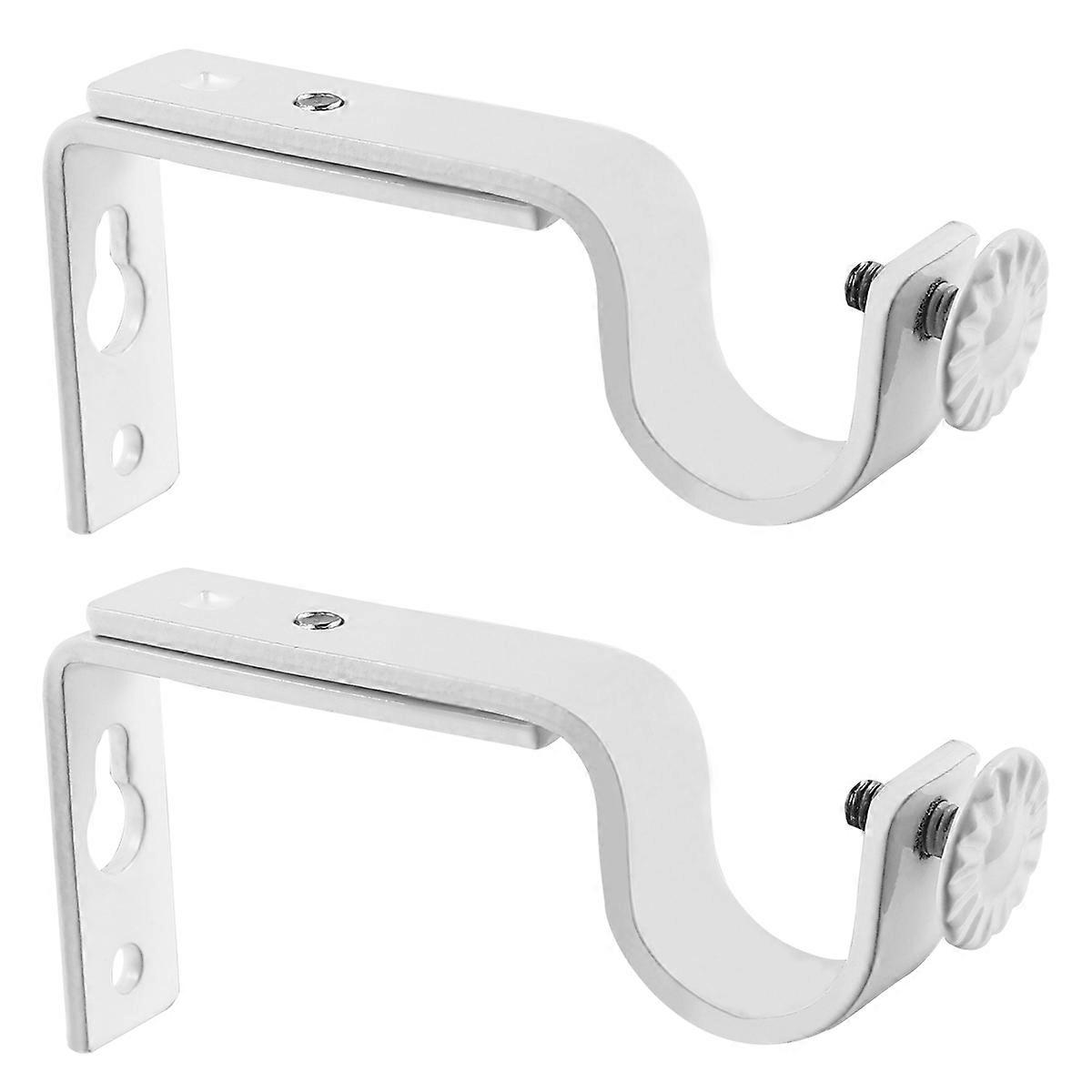 WINOMO 2PCS 18-22mm Adjustable Curtain Holder Curtain Drapery Rod Bracket (White)