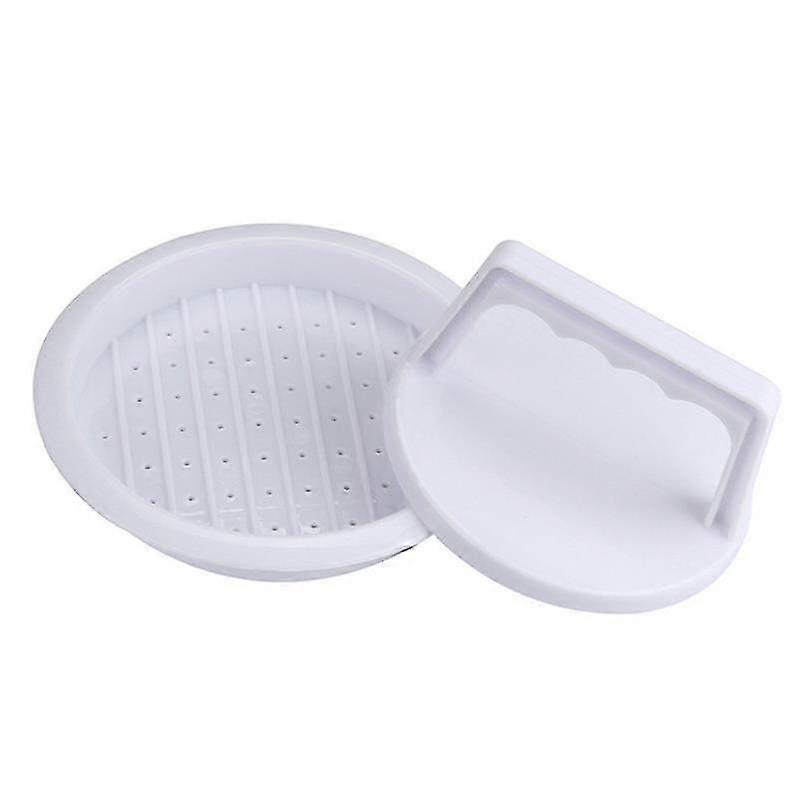 Burger Press Patty Maker Mold Round Shape(White,2Pcs)