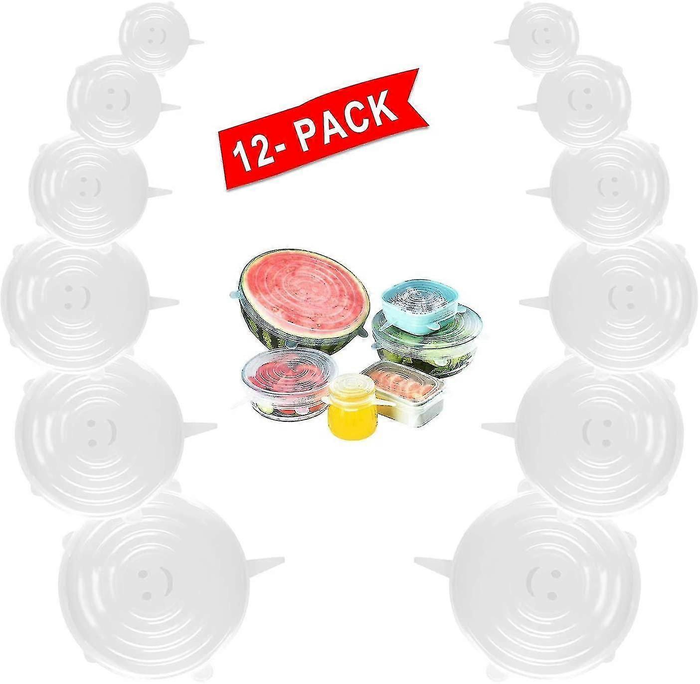 Stretchable Silicone Lids - 12 Silicone Lids Stretchable Stretch Silicone Lids