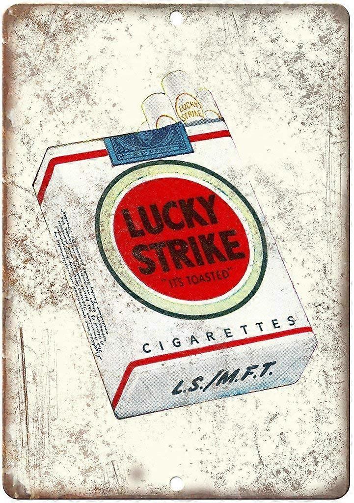 ラッキーストライクシガレットパックブリキサインヴィンテージウォールポスターレトロアイアンペインティングメタルプラークシートバーカフェガレージホームギフト誕生日の結婚式