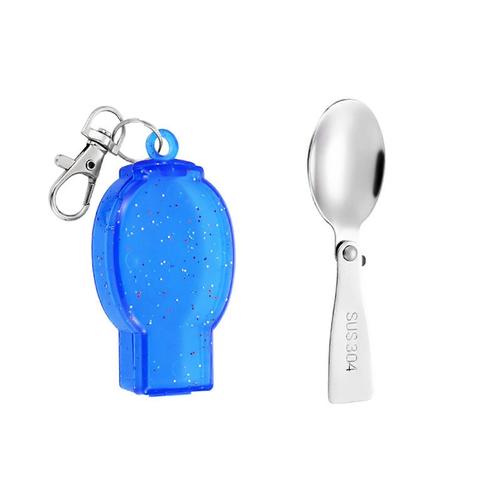 2Pcs Outdoor Picnic Folding Spoon Fork Polished Surface Stainless Steel Spork Set Multifunctional Portable Serving Cutlery Tableware for Camping Backp