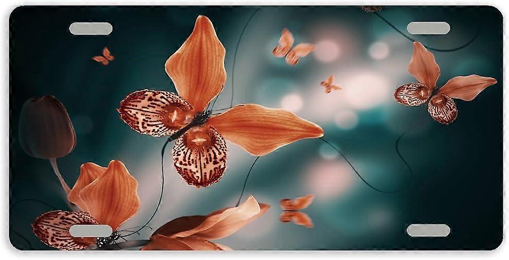 Tampa da placa de licença do auto Tag do carro do metal da borboleta com 4 furos 12 x 6 polegadas