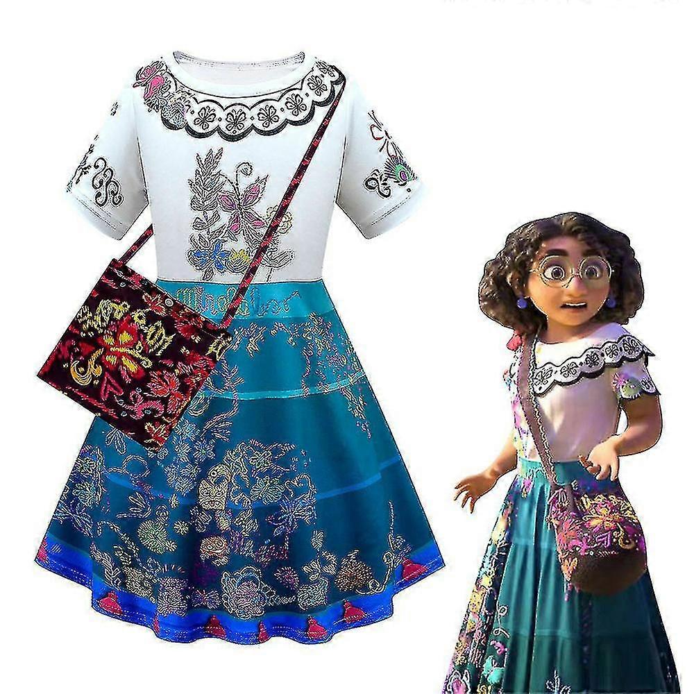 6-12 let dívka encanto mirabel cosplay šaty narozeninové šaty vysoce kvalitní