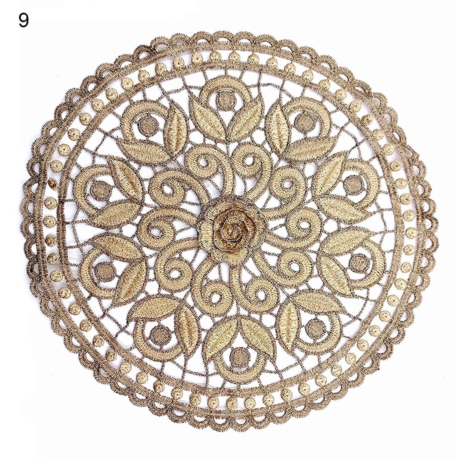 Table Placemat Exquisite Fine Workmanship Wide Application Round Table Lace Coaster for Kitchen