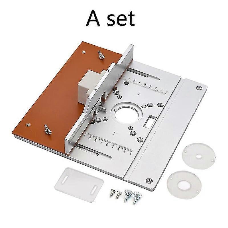 Aluminium Router Table Insert Plate Electric Wood Milling Flip Board with Miter Gauge Guide Set Table Saw Woodworking Workbench Boris