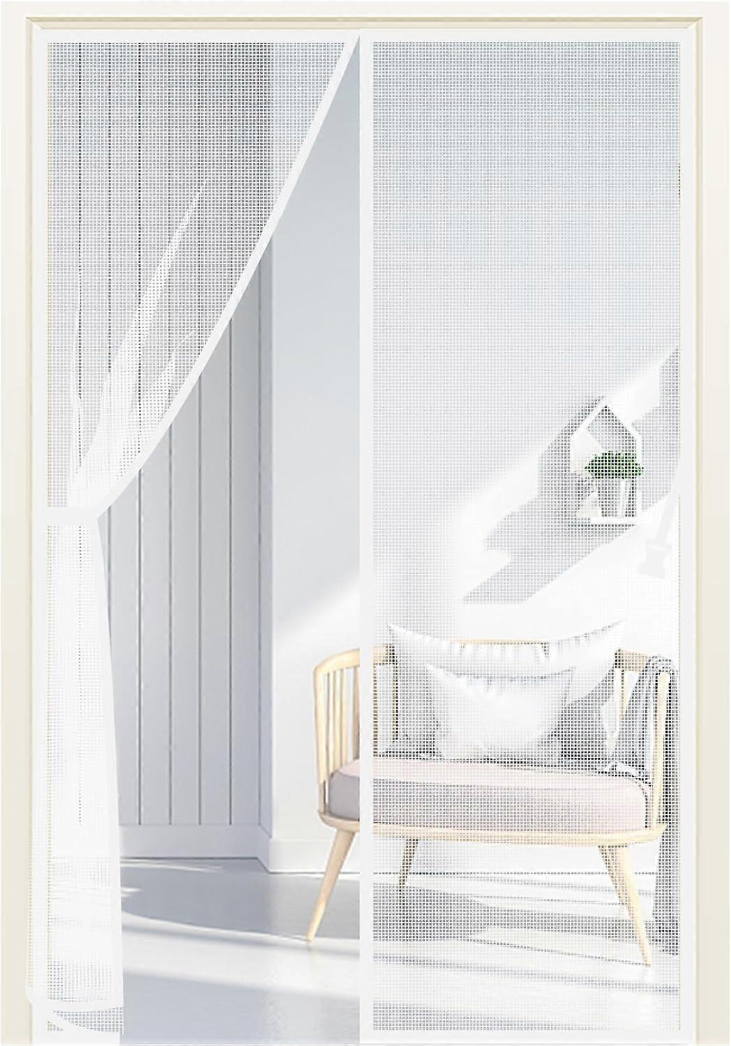 Magnetic Screen DoorsMagnetic Door Curtains Fly Screen Anti Mosquito Mesh Curtain with Powerful Magnets and Full Frame Magic Tape Up to 80 cm x 200 cm