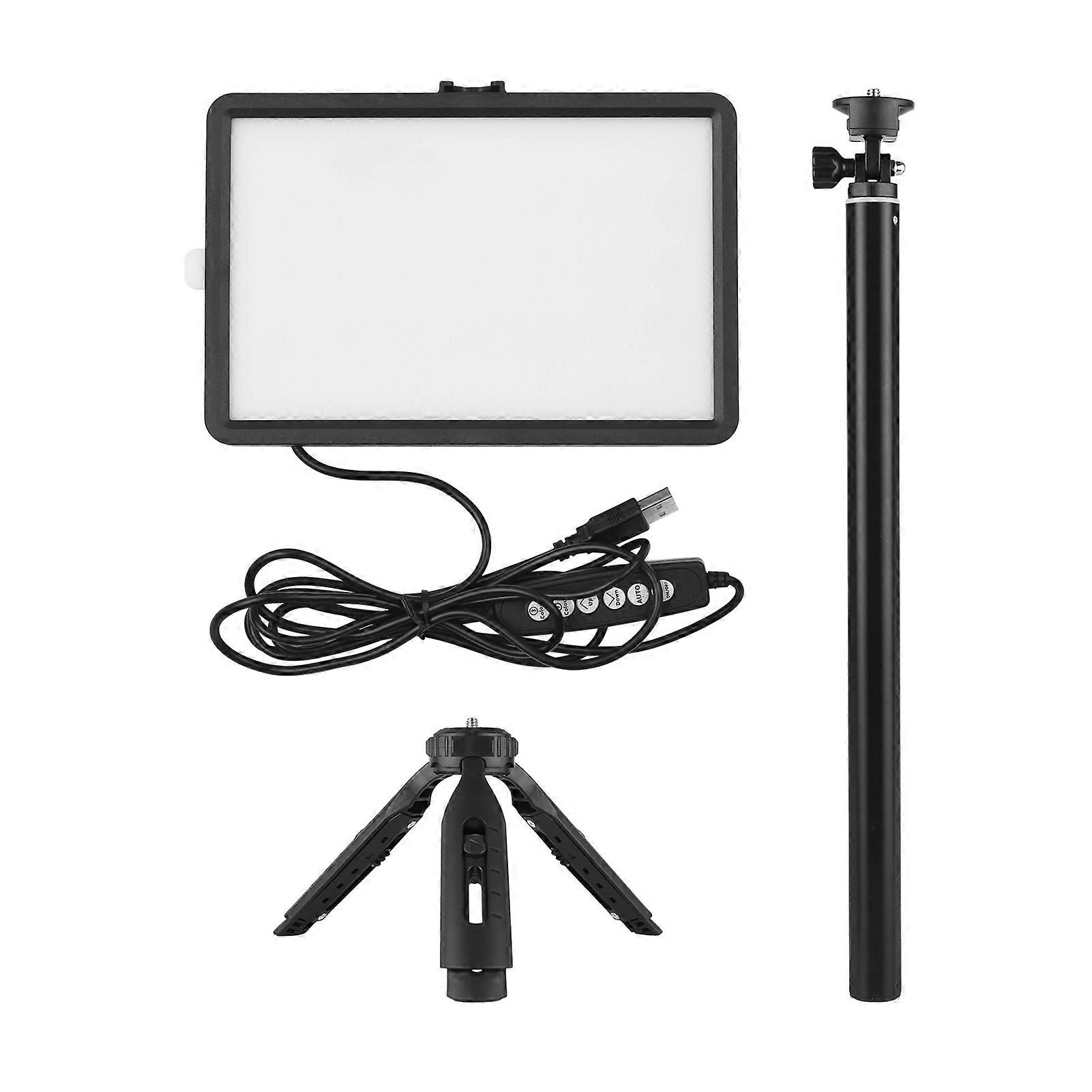 RGB Video Lighting Kit, 10 Brightness Levels, Dimmable, USB, LED, with Extendable Tripod