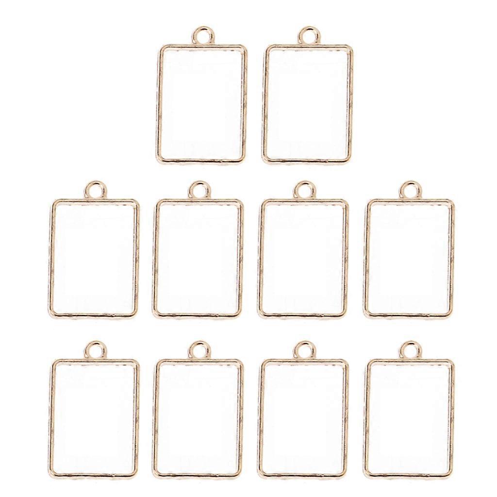  Transparent Pressed Flower Frame 10 Pcs Geometric Hollow Square Pendant Blanks