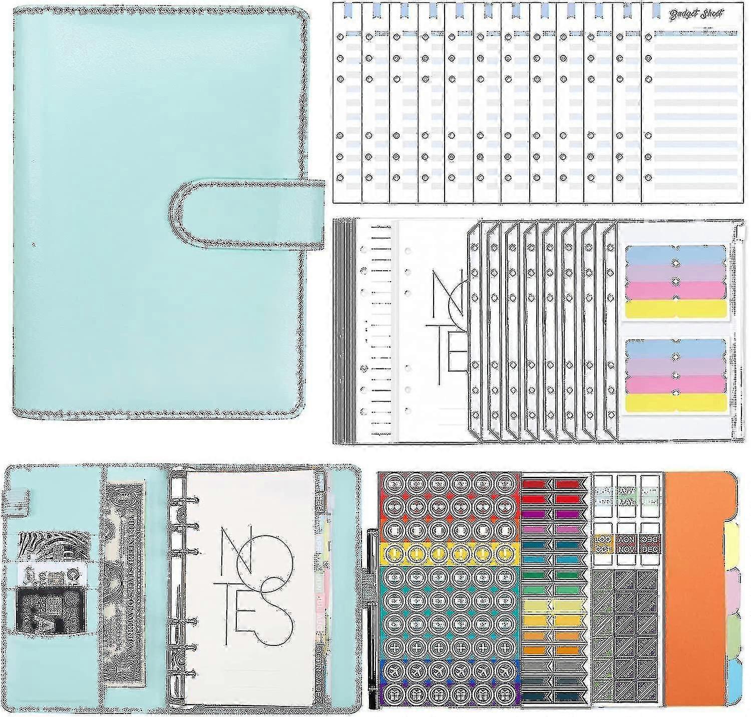 Fermuarlı Zarflı A6 Bütçe Bağlayıcı Pu Deri Doldurulabilir Para Tasarrufu Bağlayıcı En İyi Hediye