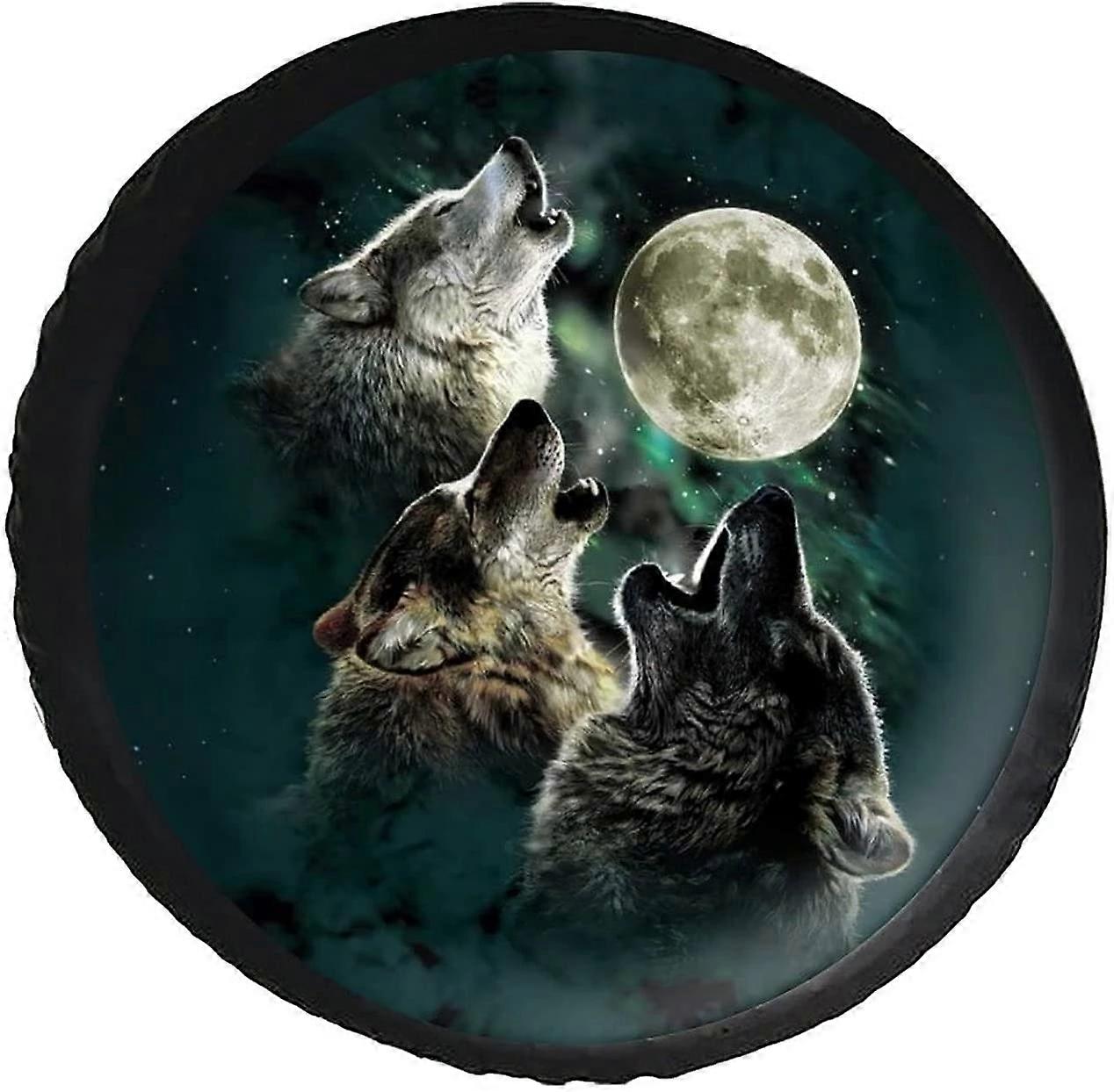 Foruidea 3d printed wolf spare tire cover waterproof dust-proof uv sun wheel tire cover fit for jeep,Trailer