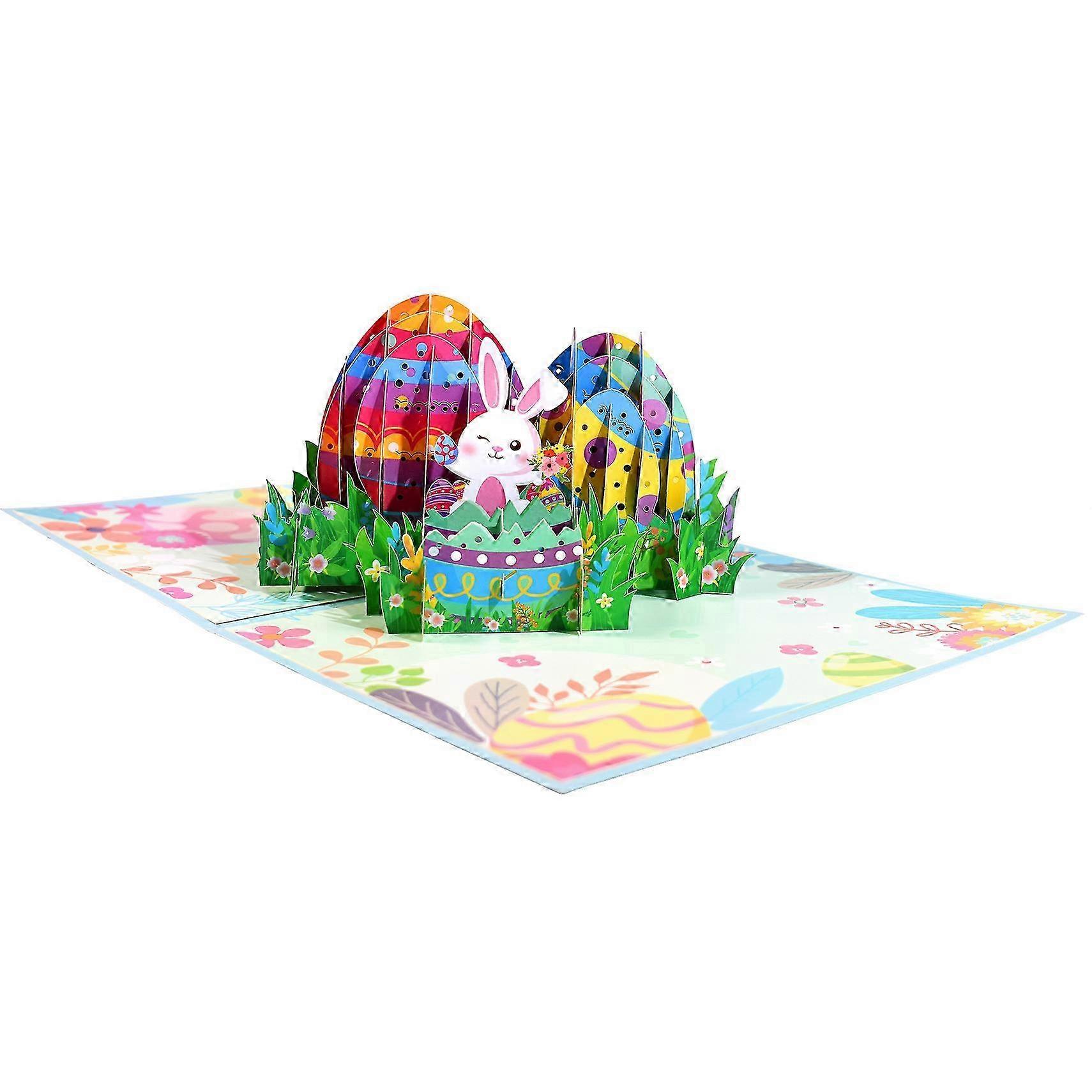Creative 3D Effect Easter Style Festive Touch Paper Holiday Card, Baby Blue