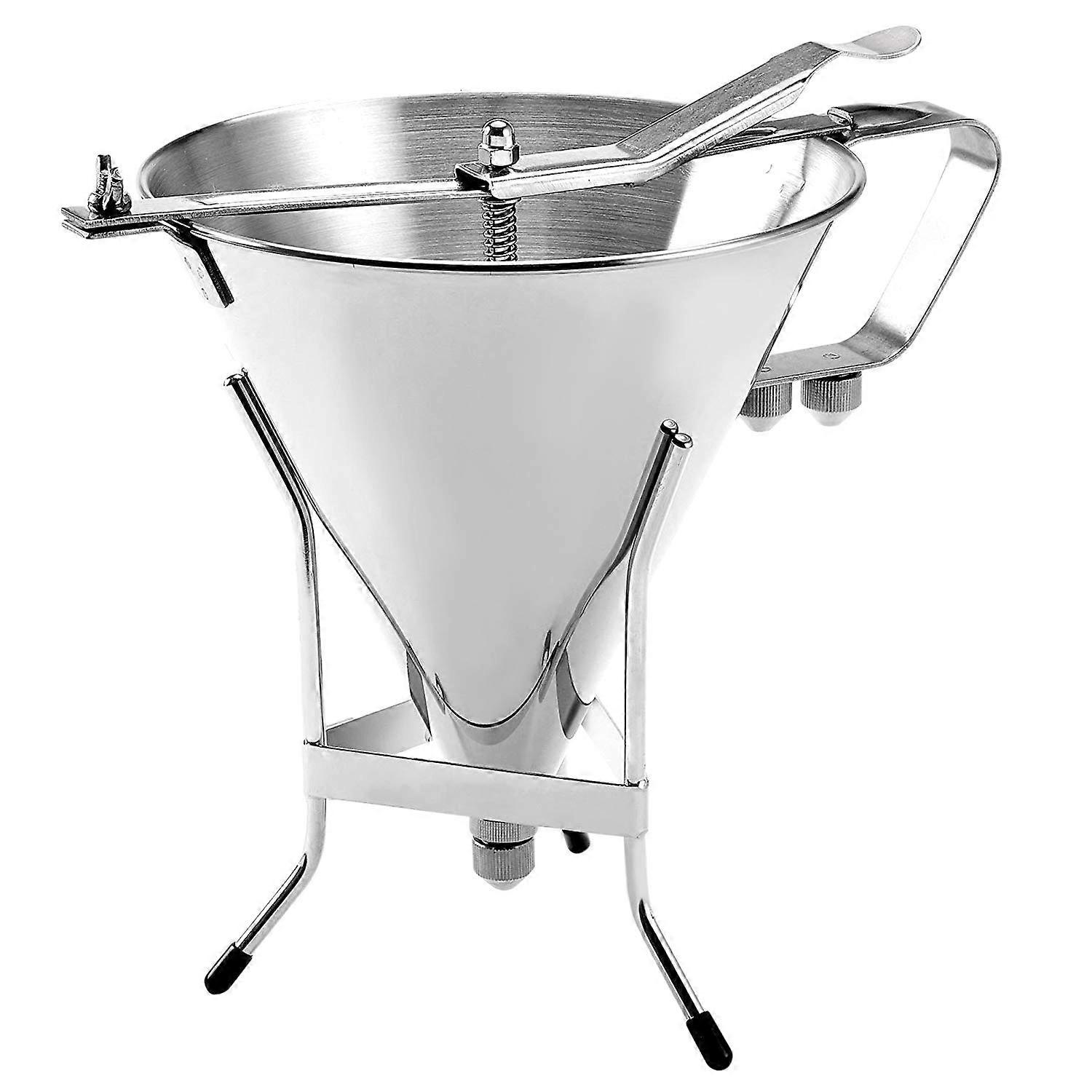 Stainless Steel Confectionery Funnels with Stand and 3 Nozzles, Commercial Grade Cake Decorating Tool Bakery Use, Precise Dispensing and Filling