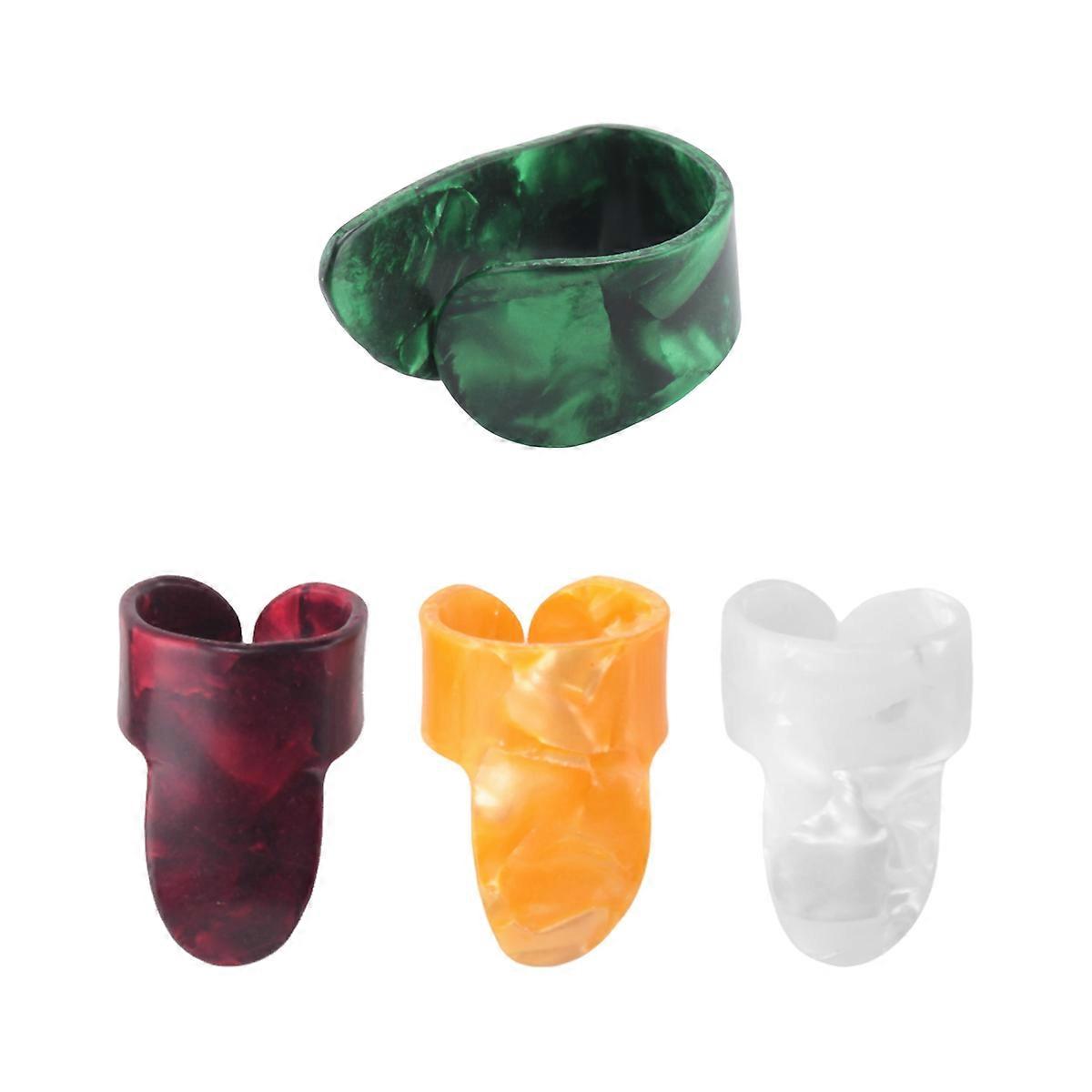 3 Finger Picks + 1 Thumb Pick Plectrums Guitar Plastic