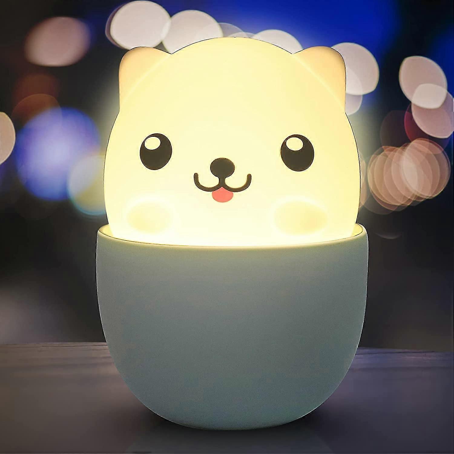 Adjustable Brightness Touch Control, Usb Rechargeable Silicone Lamp, ldren's Night Light For Bedroom, Energy-saving Bedside Lamp (warm Light),7572