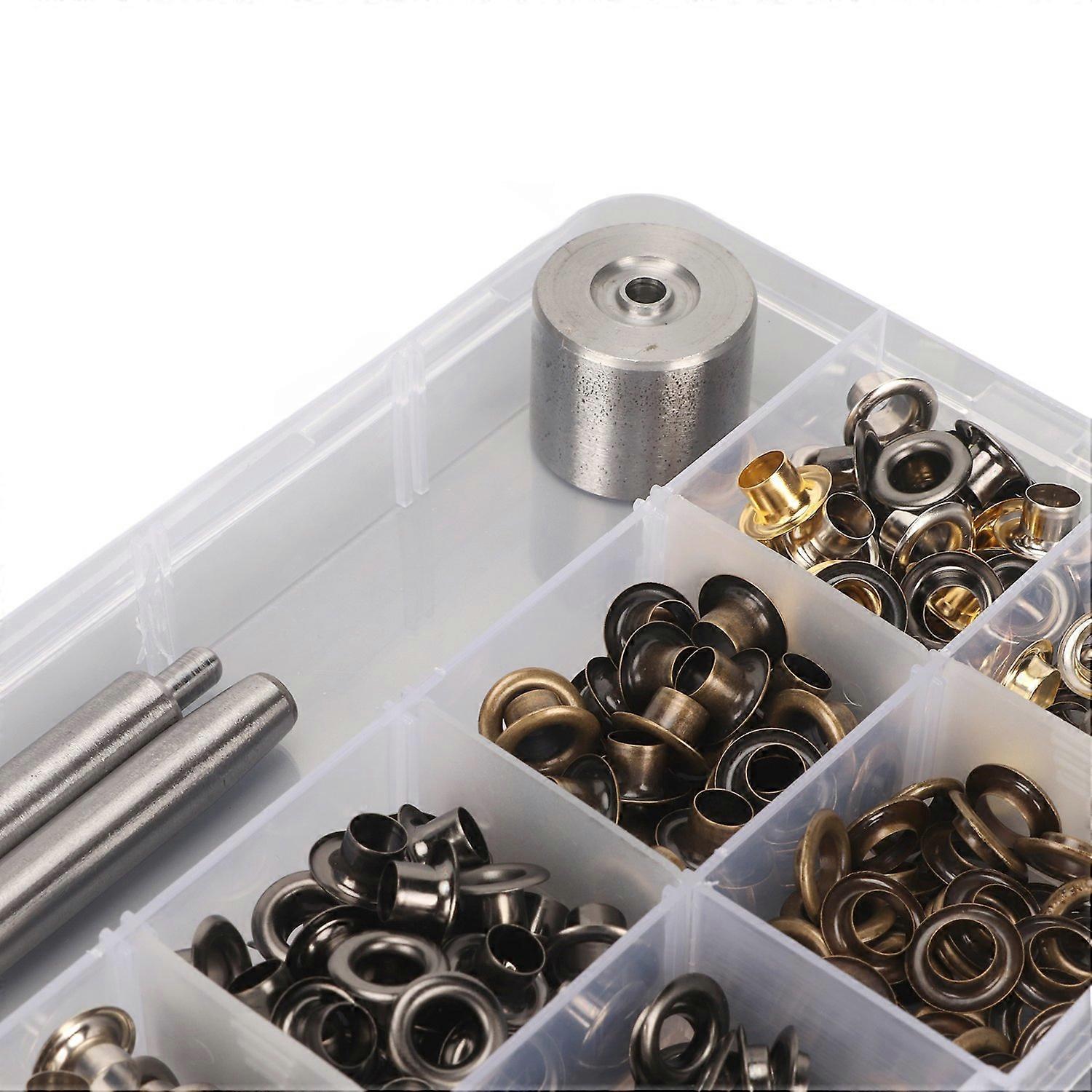 Grommet Kit 5mm Copper Assorted Colors Easy Installation Box Packed Eyelet Kit with Punch for Repair