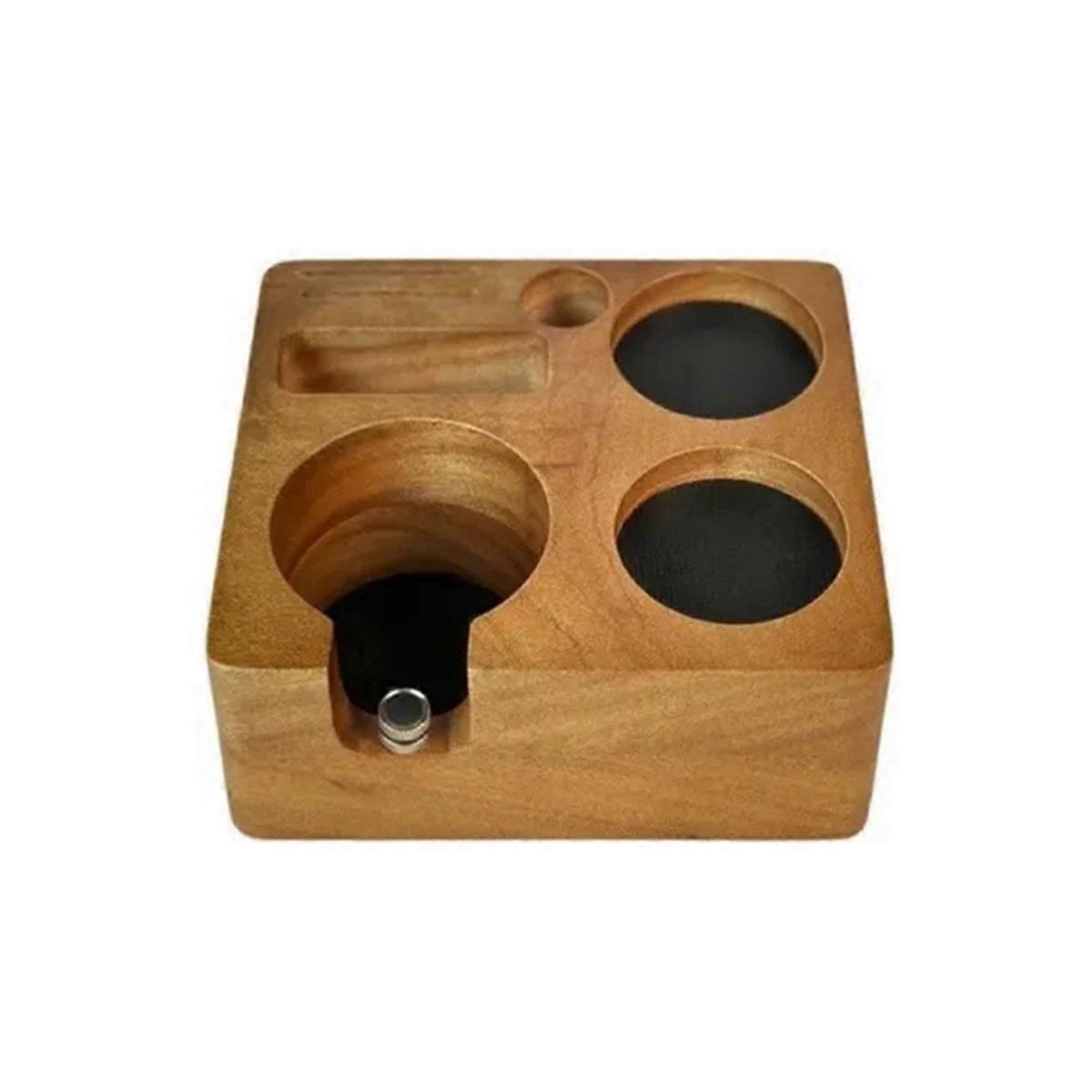 Adjustable Multifunctional Wooden Coffee Tamper Base Holder Accessories for Portafilters 58mm Powde
