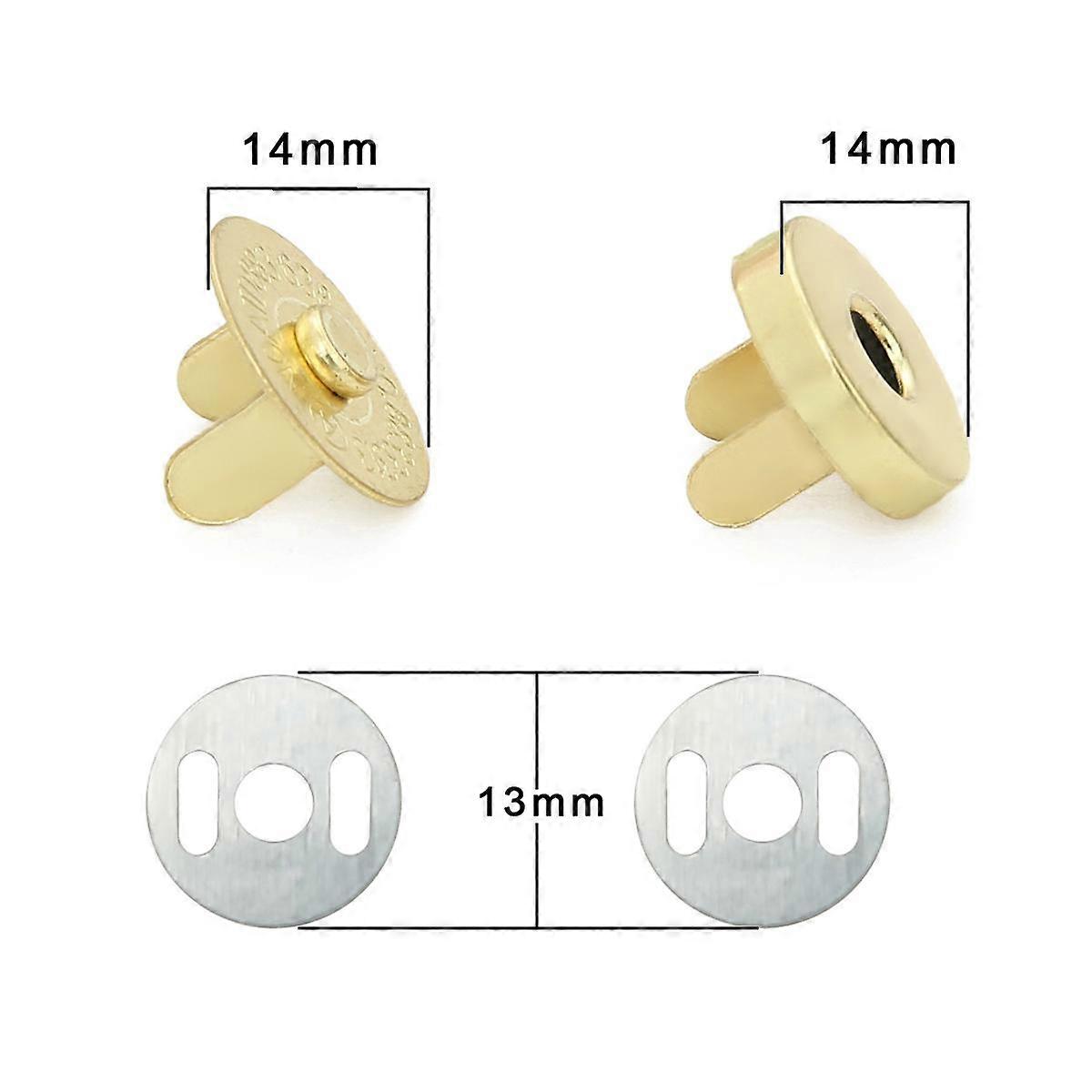 10Sets/Lot 14/18mm Round Magnetic Metal Snap Bag Clothing Invisible Sewing-Free Automatic Adsorption Snap Buckle