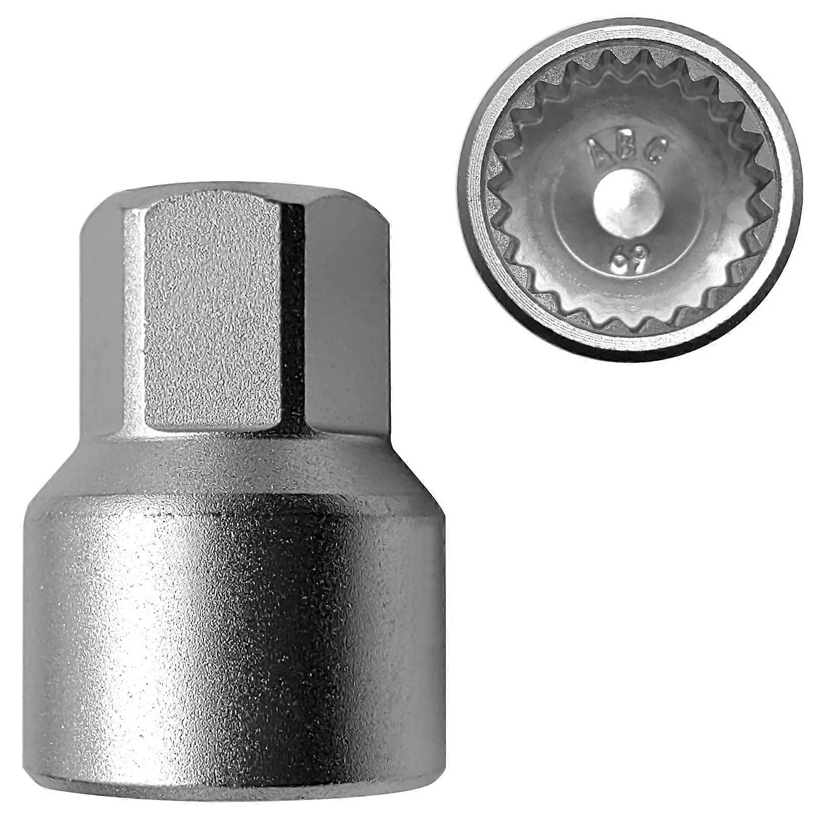 Hjullåsemutter nøkkelerstatning for Porsche, 69 tynn ~ vegget hjullåsmutter sokkeladapter, hjul anti ~ tyveri lug mutter fjerningsverktøy MK8071