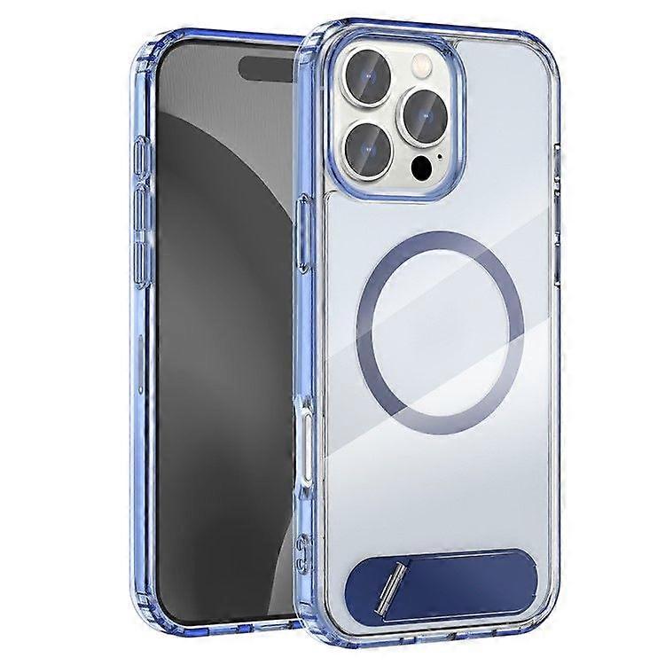 For iPhone 16 Pro Case Compatible with MagSafe Folding Kickstand Anti Drop PC + TPU Back Cover
