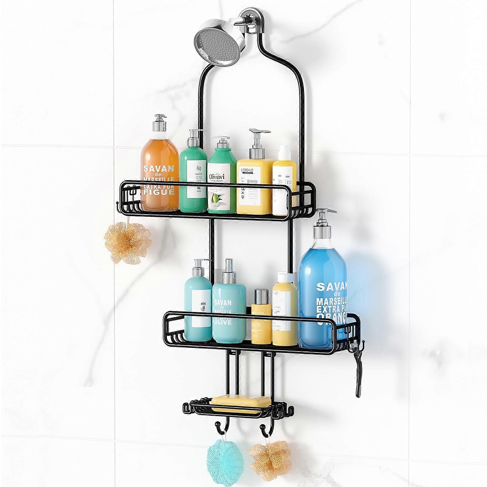 Adjustable Large Hanging Shower Caddy Bathroom Shelf Shampoo Storage