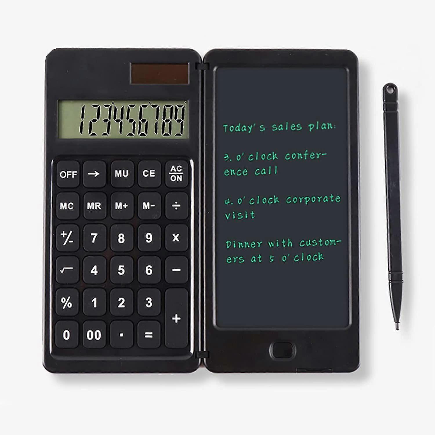 Calculator, Standard Function Desktop Calculator 12-Digit Calculator with 6.5 Inch LCD Writing Tablet, Solar and Battery 161MM