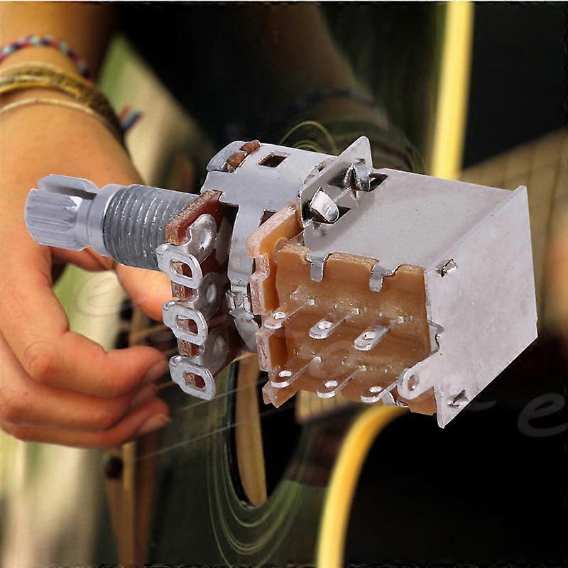 B500K Potentiometer Push Switch Pull Spline DPDT Pot Shaft18mm Electric Guitar Tone Volume Parts New