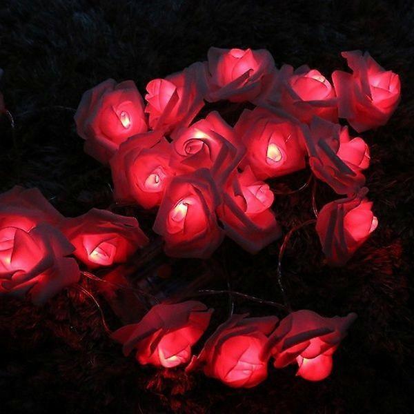 3 Meter Battery Powered 20 LED Rose Flower String Fairy Lights Wedding Home Birthday New Year Event Party Christmas Decoration