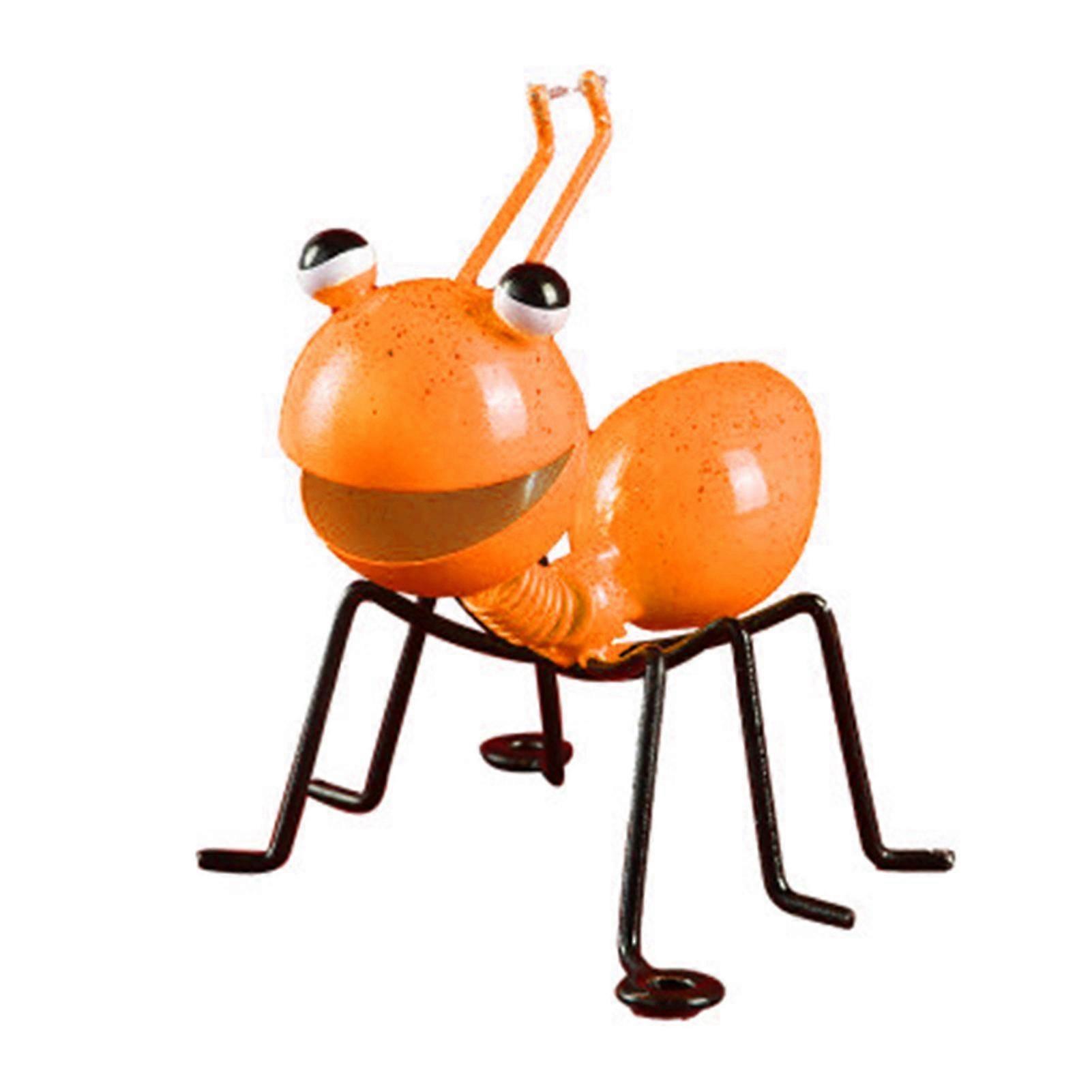 3D Metal Ant-shaped Ornament with Hanging Hole Cartoon Animal Wall Art Pendant Bendable Retro Item for Bar Cafe
