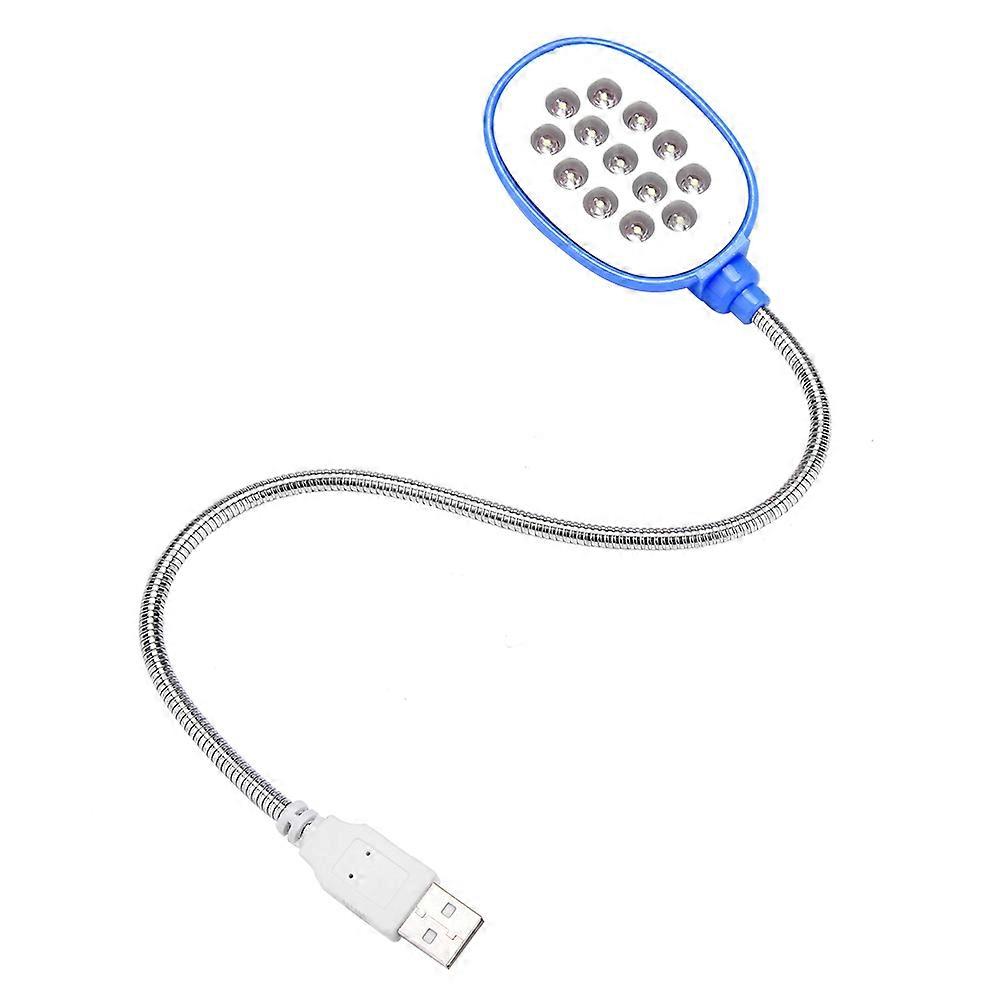 Flexible 13 LED USB Reading Night Light for Laptop, Adjustable Brightness, Portable Design, Energy Efficient, Flexible Neck
