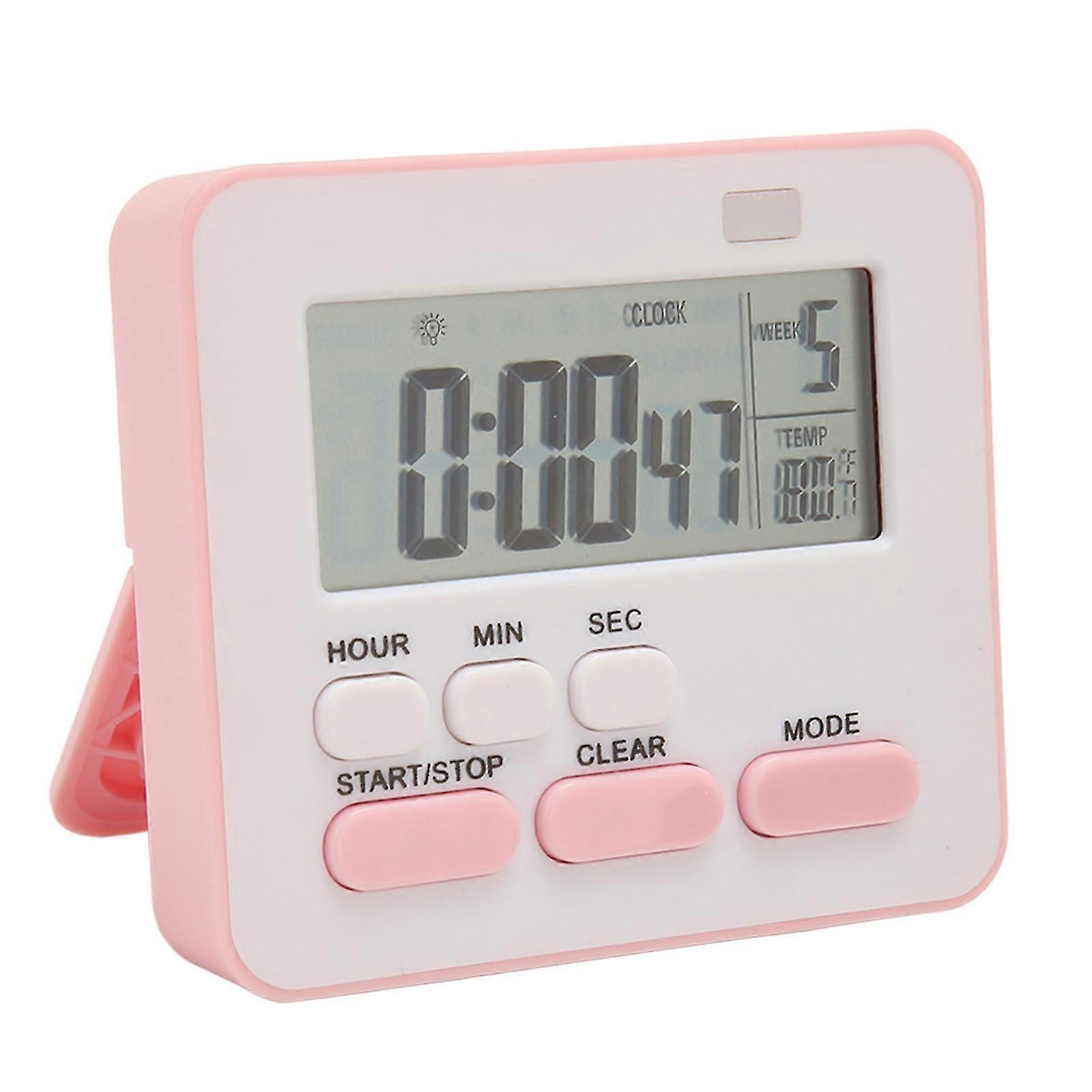 Digital Kitchen Timer with Temperature Display, Easy Operation, Magnetic Stand & Kickstand for Cooking Baking