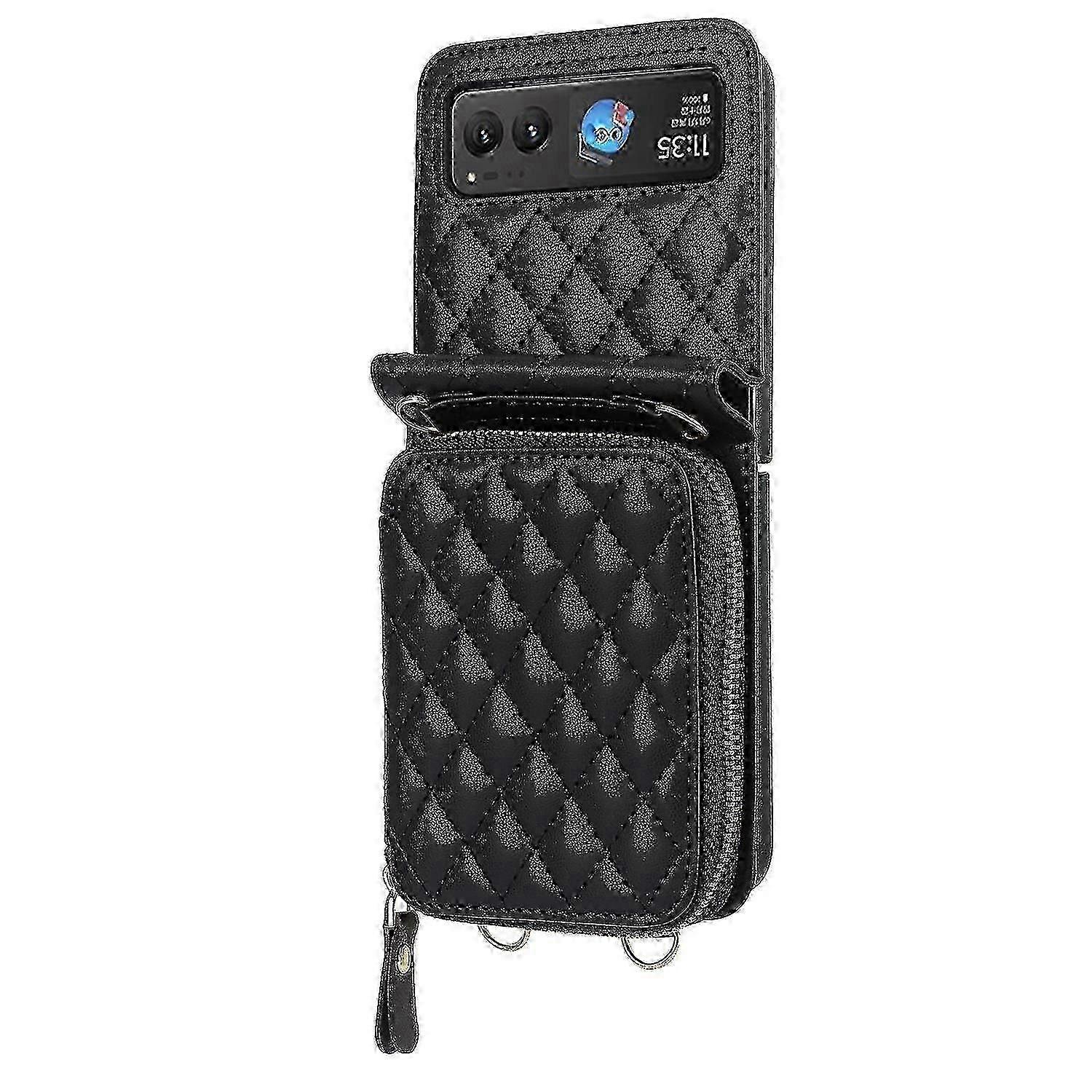 Squisito Rhombic Texture Card Bag Case per Motorola Razr 40