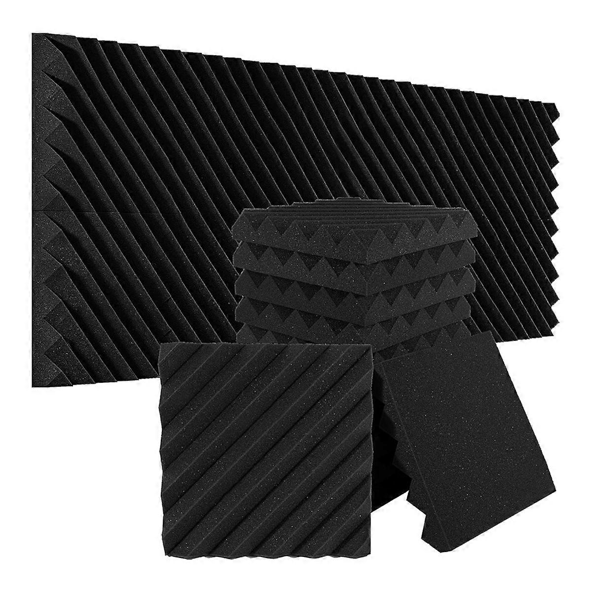 12 Pack Sound Proof Foam Panels for Walls, 12x12x2 Inches Slash Style Acoustic Panels for Home Stud