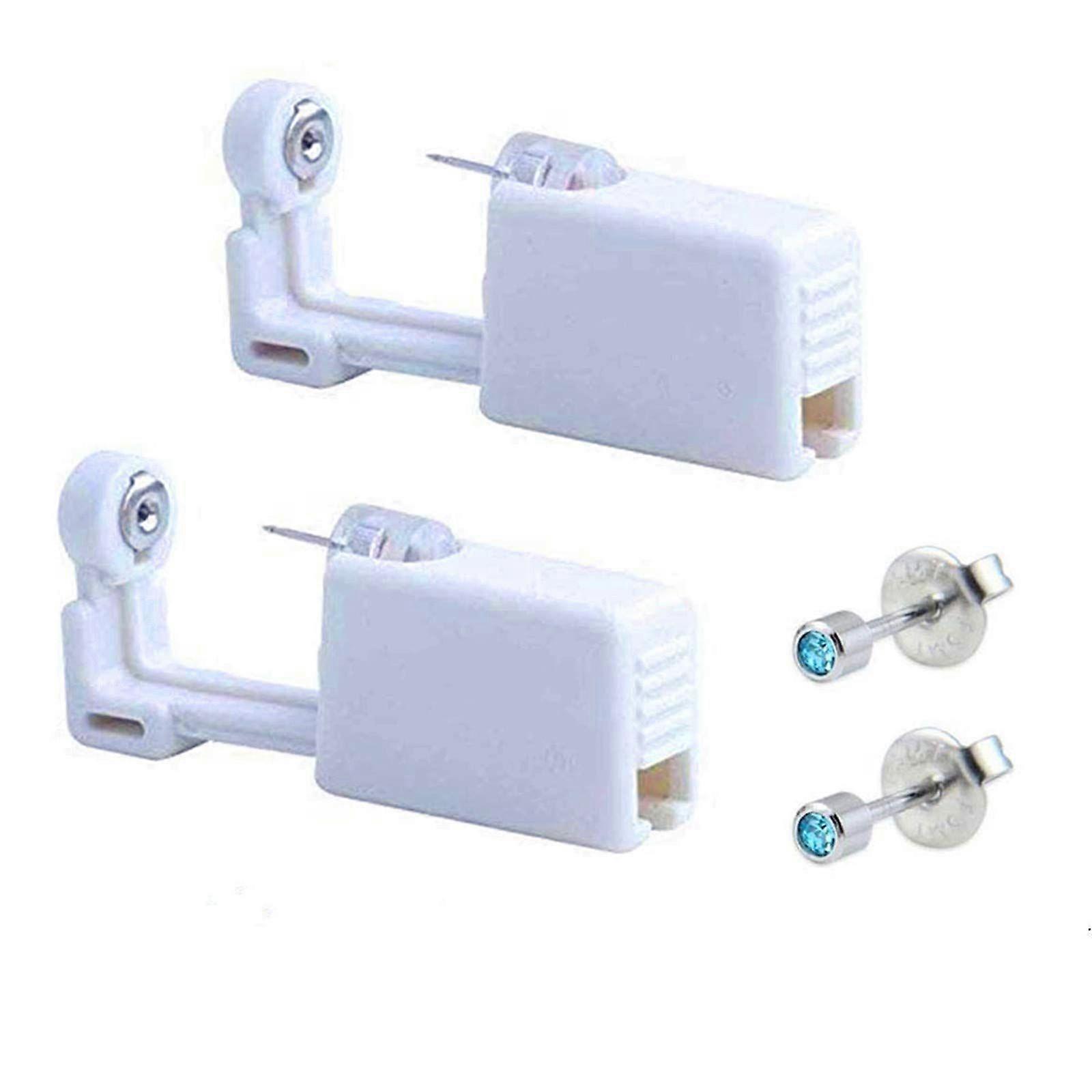 2pcs Self Ear Piercing Gun Earring Disposable Piercing Kit No Pain Easy Use Ear Piercing Gun Kit Tool with Stud